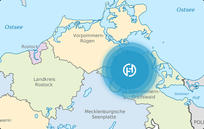 Karte Einsatzgebiet Vorpommern-Greifswald